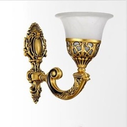 Applique da parete LED moderna bronzo e vetro bianco E26/E27