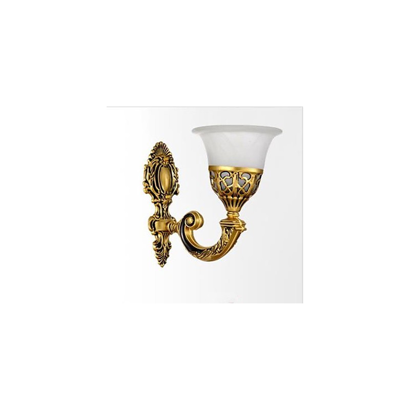 Applique da parete LED moderna bronzo e vetro bianco E26/E27