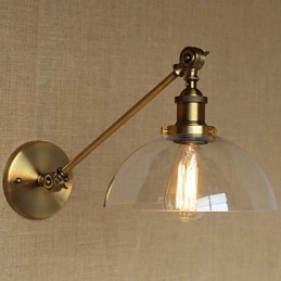Applique da parete retrò country americano in ferro, ottone e bronzo