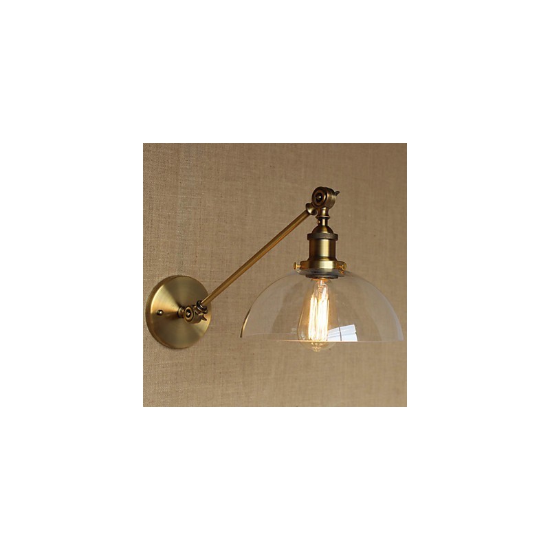 Applique da parete retrò country americano in ferro, ottone e bronzo