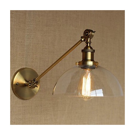 Applique da parete retrò country americano in ferro, ottone e bronzo