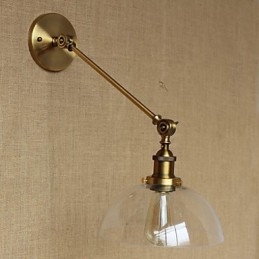 Applique da parete retrò country americano in ferro, ottone e bronzo