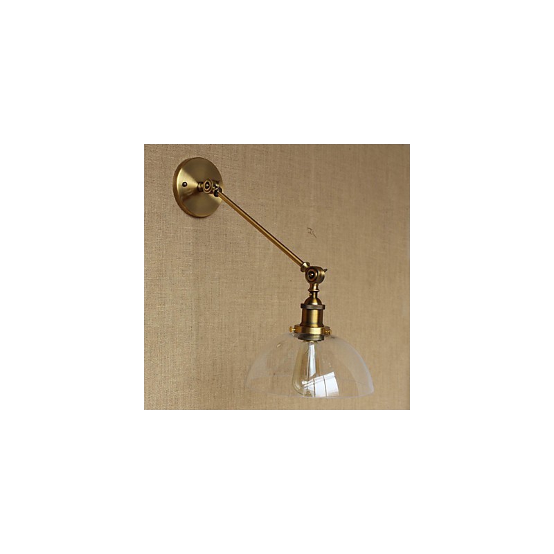 Applique da parete retrò country americano in ferro, ottone e bronzo