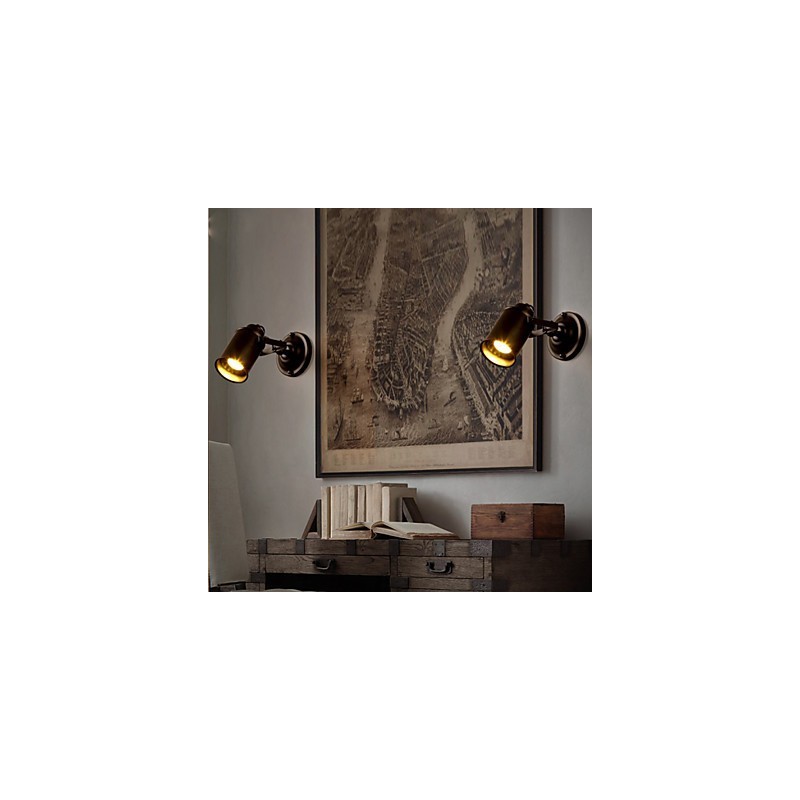 Applique da parete vintage industriale in ferro battuto nero Econce Fixturedison