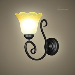 Applique vintage in ferro e vetro con braccio oscillante, lampada da parete per interni, 110-220 V