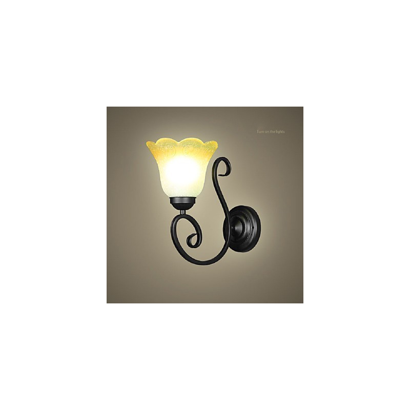 Applique vintage in ferro e vetro con braccio oscillante, lampada da parete per interni, 110-220 V