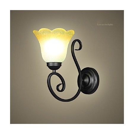Applique vintage in ferro e vetro con braccio oscillante, lampada da parete per interni, 110-220 V