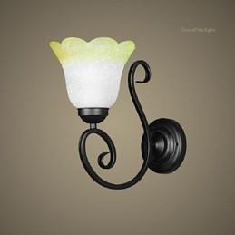 Applique vintage in ferro e vetro con braccio oscillante, lampada da parete per interni, 110-220 V
