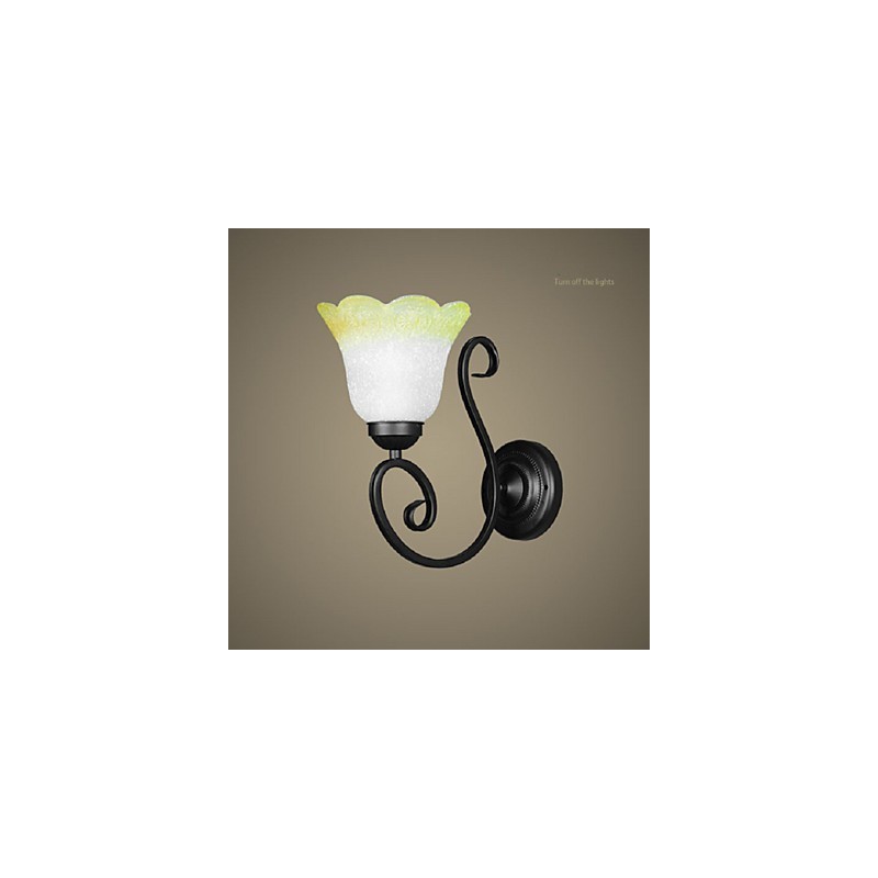 Applique vintage in ferro e vetro con braccio oscillante, lampada da parete per interni, 110-220 V