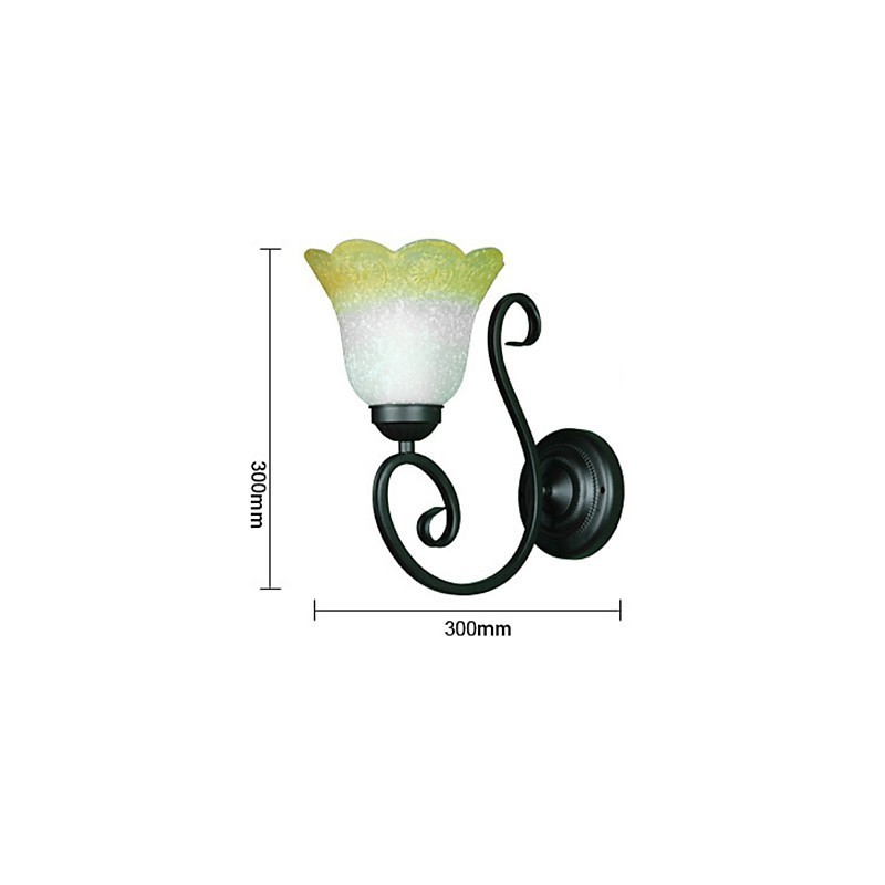 Applique vintage in ferro e vetro con braccio oscillante, lampada da parete per interni, 110-220 V