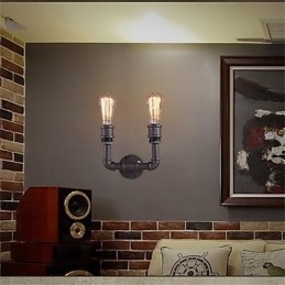 Applique da parete retrò americana in gabbia, stile rustico/Lodge, 1 lampadina E26/E27