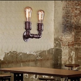 Applique da parete retrò americana in gabbia, stile rustico/Lodge, 1 lampadina E26/E27