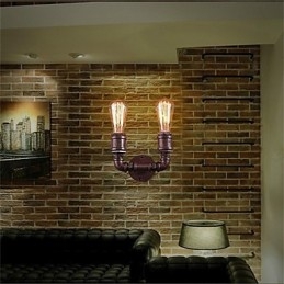 Applique da parete retrò americana in gabbia, stile rustico/Lodge, 1 lampadina E26/E27