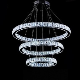 Lampadario a sospensione in cristallo moderno tre anelli D406080 K9