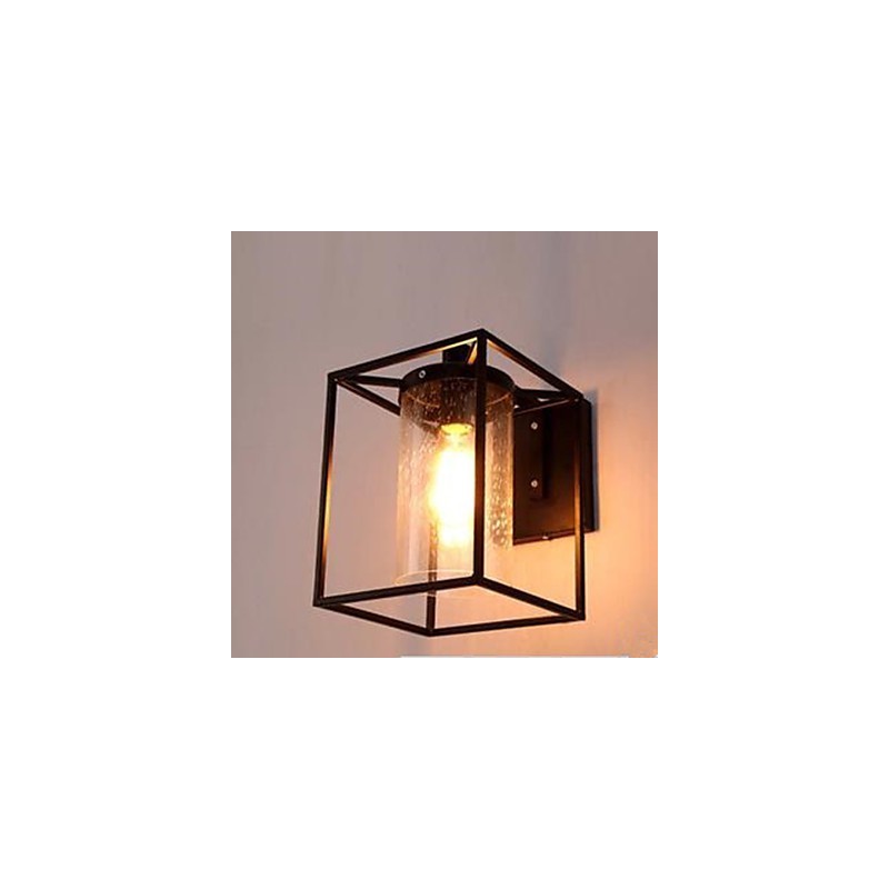 Applique da parete in vetro a bolle con goccia di pioggia, stile rustico americano, loft nordico