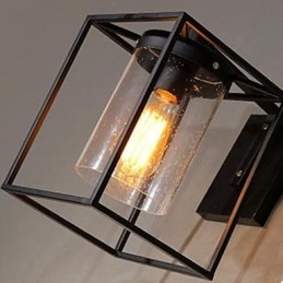 Applique da parete in vetro a bolle con goccia di pioggia, stile rustico americano, loft nordico