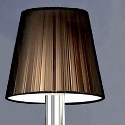 Applique da parete moderna contemporanea in metallo cromato con paralume marrone