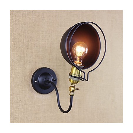 Applique da parete Mini stile rustico/lodge in metallo nero