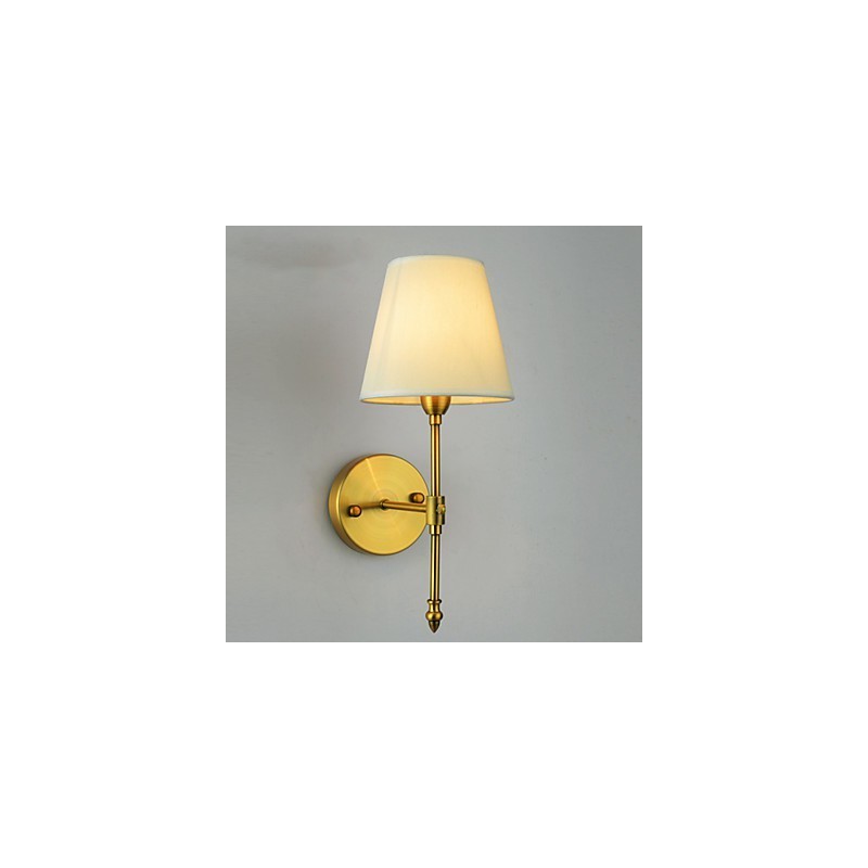 Applique da parete classica in metallo e tessuto E12/E14 60 W