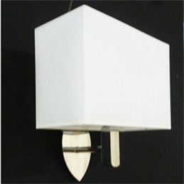Applique da parete classica in ferro con paralume conico bianco
