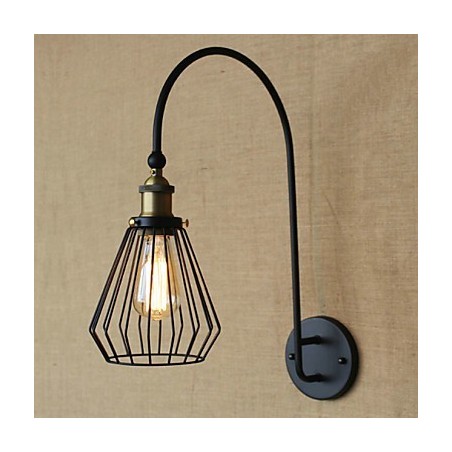 Applique da parete decorativa a testa singola grande in metallo nero stile mediterraneo nordico retrò