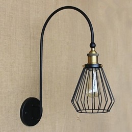 Applique da parete decorativa a testa singola grande in metallo nero stile mediterraneo nordico retrò