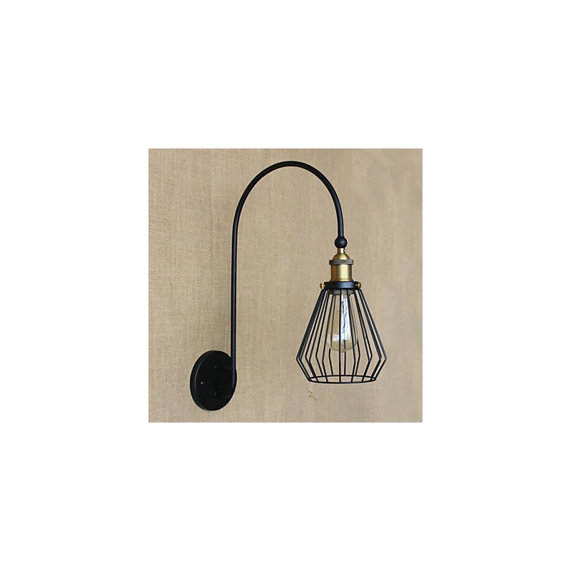 Applique da parete decorativa a testa singola grande in metallo nero stile mediterraneo nordico retrò