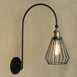 Applique da parete decorativa a testa singola grande in metallo nero stile mediterraneo nordico retrò