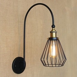 Applique da parete decorativa a testa singola grande in metallo nero stile mediterraneo nordico retrò