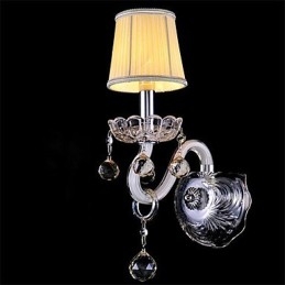 Applique da parete mini in cristallo e vetro, stile candelabro, moderno e contemporaneo