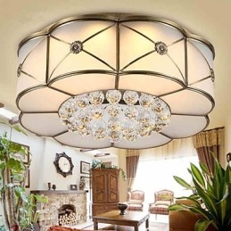 Plafoniera a filo LED integrato stile rustico/lodge e tradizionale/classico finitura ottone 47 cm