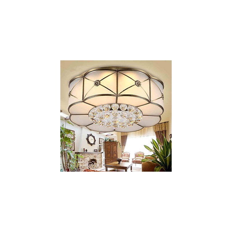 Plafoniera a filo LED integrato stile rustico/lodge e tradizionale/classico finitura ottone 47 cm