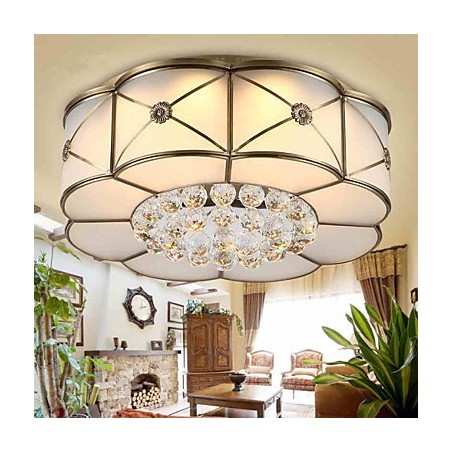 Plafoniera a filo LED integrato stile rustico/lodge e tradizionale/classico finitura ottone 47 cm