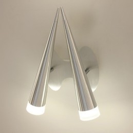 Applique da parete moderna in metallo e vetro trasparente argento, 2 LED integrati 10 W