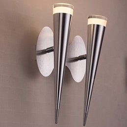 Applique da parete moderna in metallo e vetro trasparente argento, 2 LED integrati 10 W