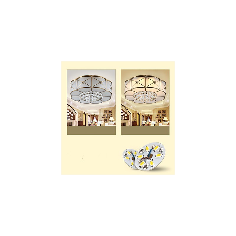 Plafoniera a filo LED integrato stile rustico/lodge e tradizionale/classico finitura ottone 47 cm