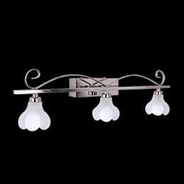 Applique da parete bagno moderna in metallo e vetro G4 3 lampadine