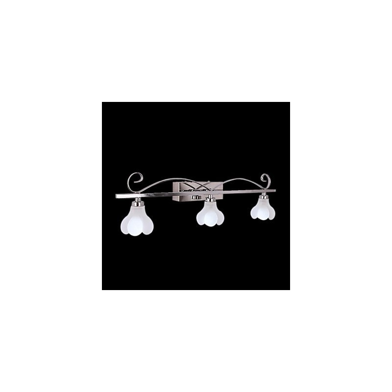 Applique da parete bagno moderna in metallo e vetro G4 3 lampadine