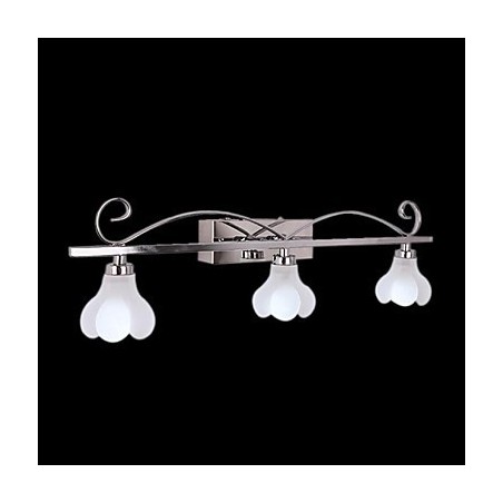 Applique da parete bagno moderna in metallo e vetro G4 3 lampadine