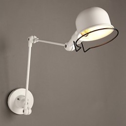 Applique da parete doppia con braccio oscillante in metallo e vetro