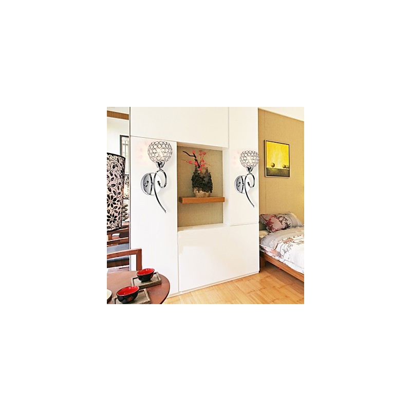 Applique da parete in cristallo mini stile moderno contemporaneo in metallo