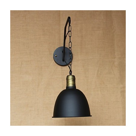 Applique da parete industriale americana retrò in ferro battuto, nero, E26/E27, 40W