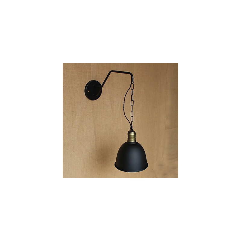 Applique da parete industriale americana retrò in ferro battuto, nero, E26/E27, 40W