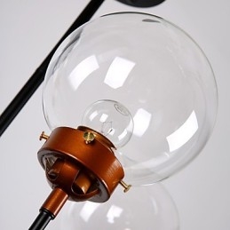 Lampada a soffitto a filo in ferro battuto Magic Beans, stile classico, nera, 3 livelli