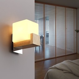 Applique da parete Mini stile moderno contemporaneo in legno e bambù