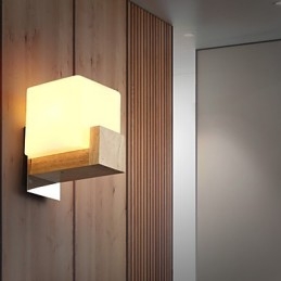 Applique da parete Mini stile moderno contemporaneo in legno e bambù