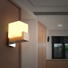 Applique da parete Mini stile moderno contemporaneo in legno e bambù