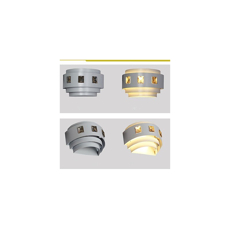 Applique da parete LED Mini Style moderna in metallo bianco
