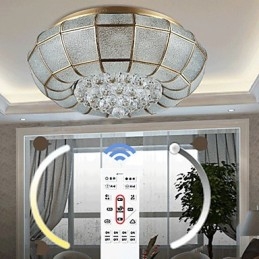 Plafoniera a filo rustica classica in ottone e metallo con LED integrato