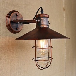 Applique da parete industriale retrò nera in metallo con lampadina inclusa E26/E27 40W